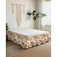 thumbnail image 2 of Fall Squirrel Fox Bed Skirt California King Size 18in Drop, Pumpkin Sunflower Leaf Thanksgiving Retro Wrap Around Dust Ruffle Bedskirts, Wrinkle&Fade Resistant Easy Fit Bedskirt with Elastic, 2 of 8