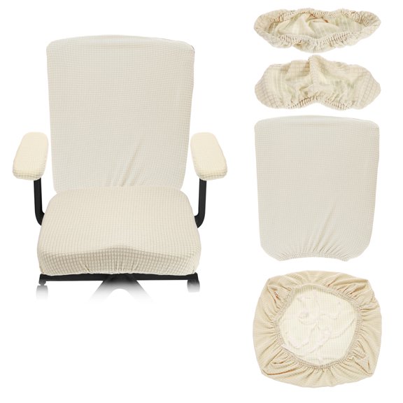 Office Chair Covers, 38-55cm Stretchable Computer Chair Slipcover, Cream White