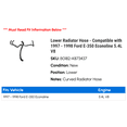 thumbnail image 2 of Lower Radiator Hose - Compatible with 1997 - 1998 Ford E-350 Econoline 5.4L V8, 2 of 2
