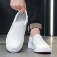 thumbnail image 6 of Men's All-Black Woven Checkerboard Slip-On Leather Loafers, 6 of 10