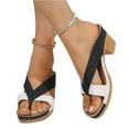 thumbnail image 7 of UDAUDU Women's Chunky Heel Sandals Arch Support Orthopedic Shoes 2026 Summer Comfort Slip-On Wedge Flip Flops Casual Party Vacation Beach Wedding Heeled Shoes Brown, 7 of 7