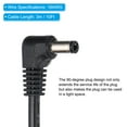 thumbnail image 3 of Cable de alimentación DC Uxcell de 10 pies, 5.5 mm x 2.5 mm, macho a macho, adaptador de cable de 18AWG, cordón de extensión en ángulo recto de 90 grados, negro, 3 of 4