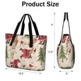 thumbnail image 3 of Tote Bag for Women - Beige Christmas Santa and Animal Pattern Shoulder Bag - Large Utility Work Duffle Bag with Zipper Handbag for Travel, Work, Sprots, 3 of 5
