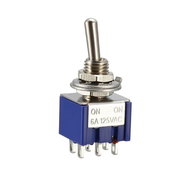 Interruptor de Palanca Mini Latching DPDT 2 Posiciones 6P ON ON Interruptores de Barco Azul