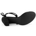 thumbnail image 7 of BLISSFUL STEP Women's Shoes Clear Strap Lace Up Open Toe Chunky Heel Dress Sandals Black 6, 7 of 7