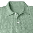 thumbnail image 5 of Timoontee Men's Short Sleeve Basic T Shirt Breathable Fabric Moisture Wicking Lapel Collar V Neck For Daily Green M, 5 of 7
