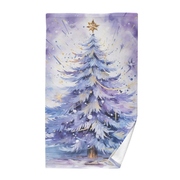 Christmas Tree Cotton Face Towels Soft Hand Towel Absorbent Bathroom Towel for Kitchen Hotel Decoration