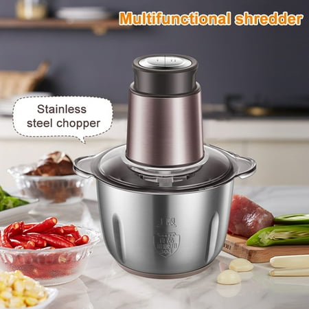 

Multifunctional Stainless Steel Electric Mincer for Kitchen 300w with Double Layer Blades 2L Large Capacity Household New