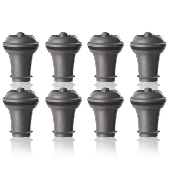 Vacu Vin Wine Saver Vacuum Stoppers - Set of 8 - Gray - for Wine Bottles - Keep Wine Fresh for Up to a Week with Airtight Seal - Compatible with Vacu Vin Wine Saver Pump