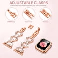 thumbnail image 4 of Compatible with Apple Watch Band , Women Girl Bling Diamond Jewelry Metal Strap Bands with Crystal Tempered Glass Screen  Case, Round Shiny Bracelet Wristband for iWatch Series 8/7/6/5/4/3/2/1/SE, 4 of 14