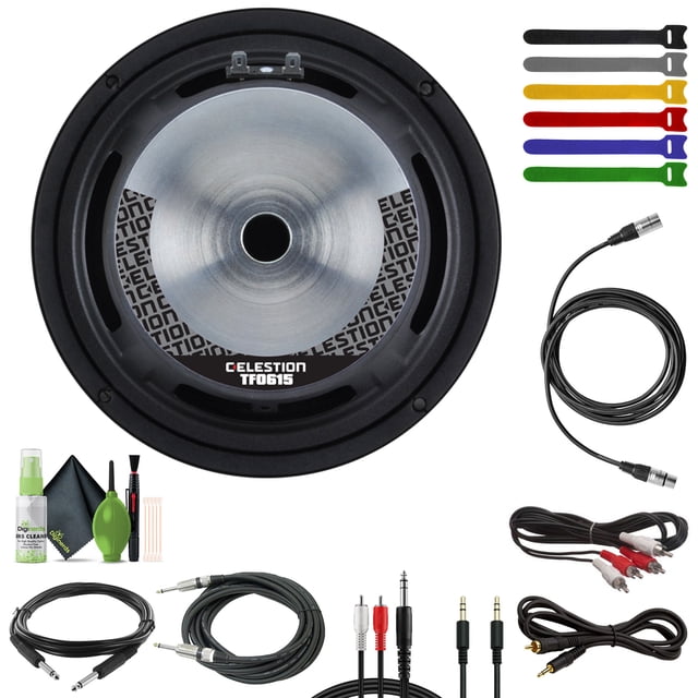 CELESTION TF0615 Altavoz de rango medio profesional de 6 pulgadas, 100 vatios (RMS), woofer profesional de 8 ohmios, paquete con accesorios