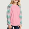thumbnail image 2 of Gubotare Tight Shirts for Girls Kids Girls T Shirts Casual Raglan Long Sleeve Tee Crewneck Color Block Cute Fall Blouses Tops Size 7-8 (Pink,7-8 Years), 2 of 5