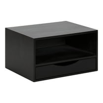 Kate and Laurel Hutton Modern Floating Shelf, 13 x 10 x 7, Black, Minimalist Floating Side Table
