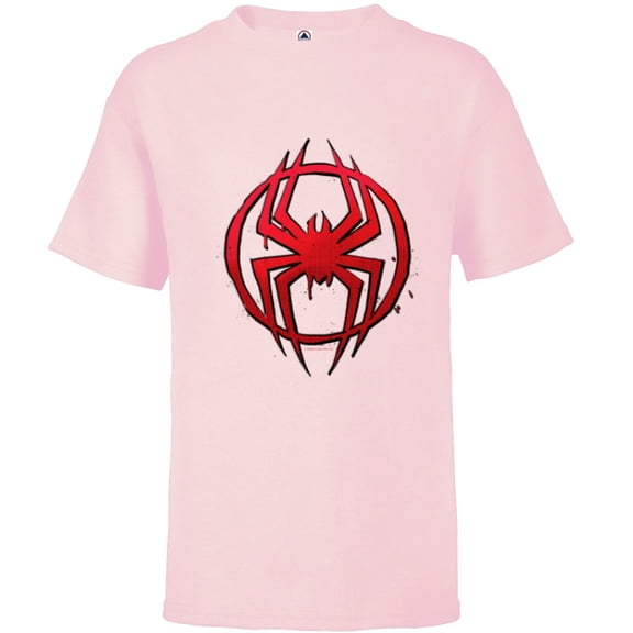 Marvel Spider-Man: Across the Spider-Verse Miles Symbol Dots - Short Sleeve T-Shirt for Kids - Customized-Soft Pink