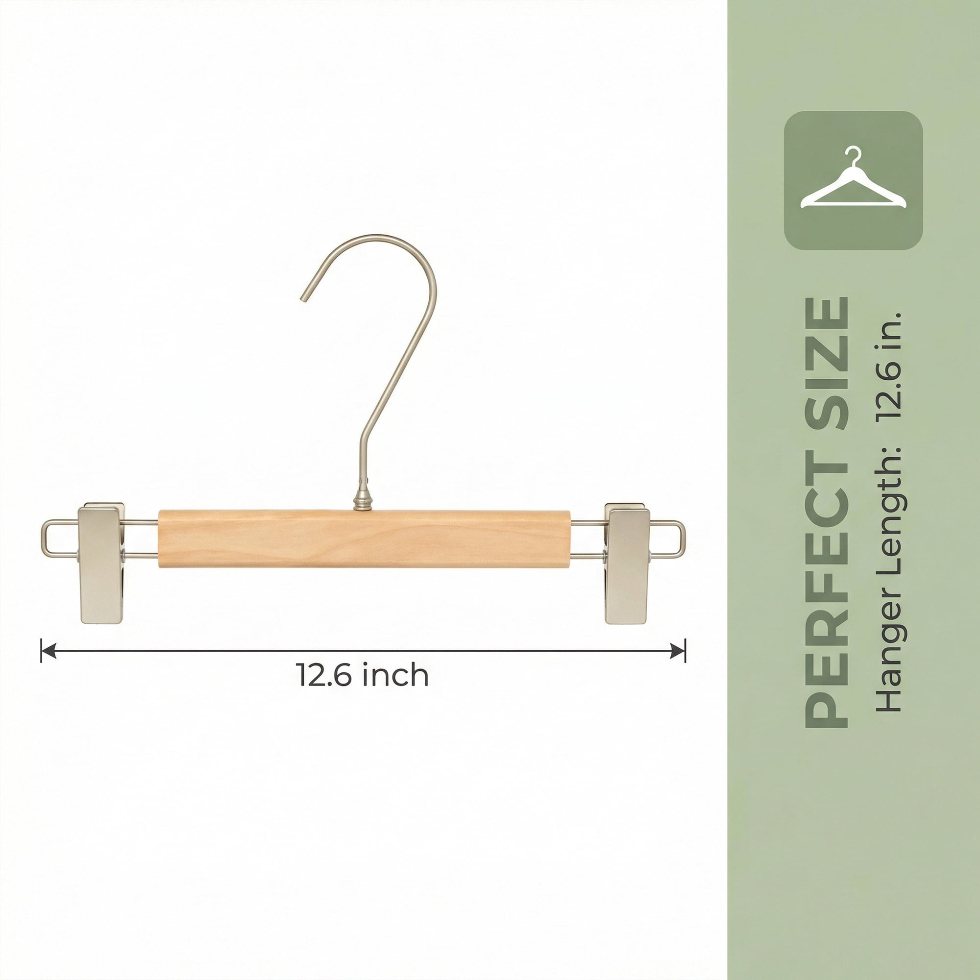Unique Bargains 2Pcs Wood Nonslip Space Saving Clothes Hangers Natural 12.6inch