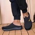 thumbnail image 2 of Men's Backless Slip On Sneakers Walking Shoes Lightweight Close Toes Sandals with Arch Support Breathable Canvas Clogs Black Size 9, 2 of 6