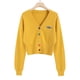 thumbnail image 3 of Minnieouse Mujer Camisa de punto Suelta Retro Manga larga Botón Suéter Otoño Abrigo Prendas para la parte del cuerpo Amarillo, 3 of 6