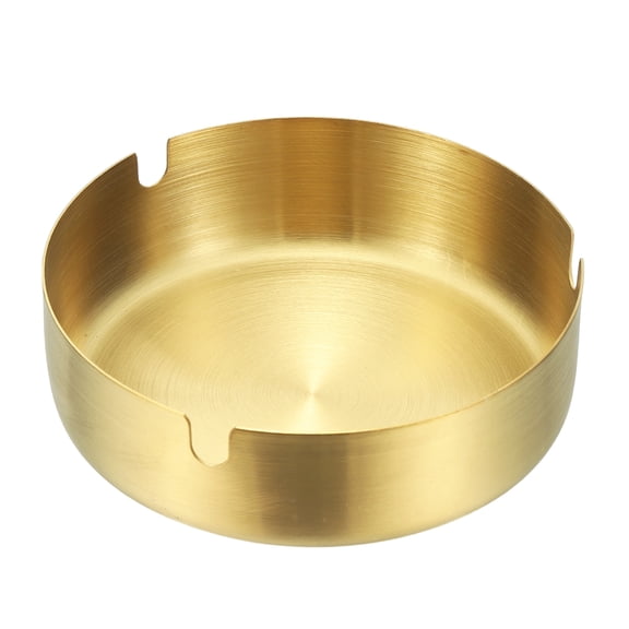 4.7x1.4 inch Stainless Steel Cigarette Ashtray for Outdoor and Indoor Use, Golden