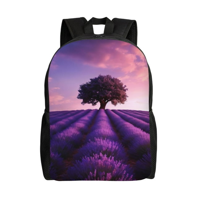 Easygdp Lavender Field Sunset Versatile and Stylish Backpack: Comfort, Storage, and Durability for College,Work, Travel, and Everyday Use