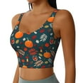thumbnail image 2 of Fotbe Autumn with Pumpkins Pattern Womens' Sports Bra Longline Wirefree Padded with Medium Support Sports Moisture-Wicking Workou Vest,Tank Top-, 2 of 9