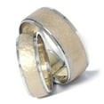 thumbnail image 4 of Pompeii3 14K Gold Matching Two Tone Hammered Wedding Band Set for Men and Women, 4 of 5