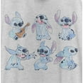 thumbnail image 2 of Women's Lilo & Stitch Watercolor Poses of Stitch  Racerback Tank Top White Heather X Small, 2 of 4