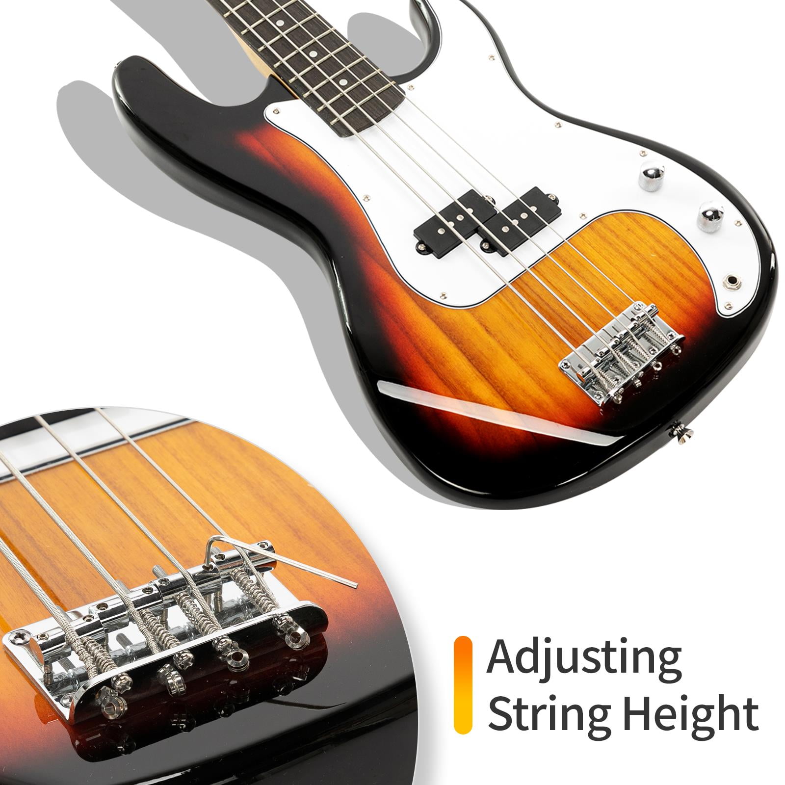 Zimtown 45" Full Size Electric Guitar Includes Bass, Amp, Connecting Wire and Spanner Tool, 3-Color