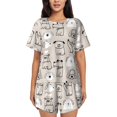 thumbnail image 1 of Balery Puppy Conjunto de Pijama para Mujer con Estampado, Dos Piezas de Manga Corta y Shorts, Ropa de Dormir Suave con Cuello Redondo y Bolsillos-XX-Large, 1 of 6