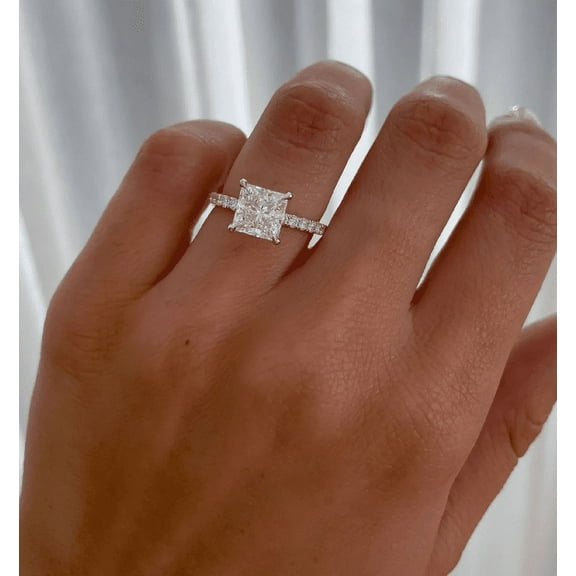 Jewelerix Handmade Jewelry 1 CT Round Cut Ring 18K Gold Plated Moissanite Diamond Engagement Ring Promise Rings for Her