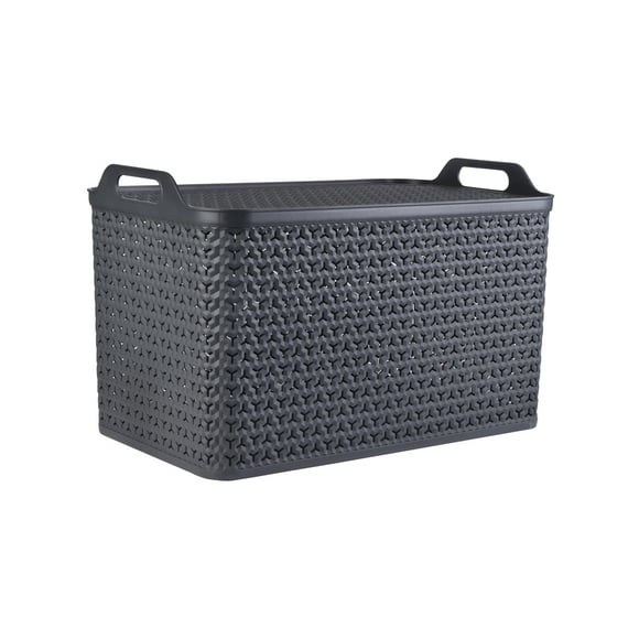 Cesta Apilable extra grande Azul AGBOX | Multiusos, Organiza tu Hogar | Resistente y Duradera