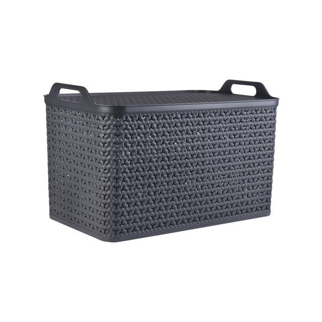Cesta Apilable extra grande Azul AGBOX | Multiusos, Organiza tu Hogar | Resistente y Duradera