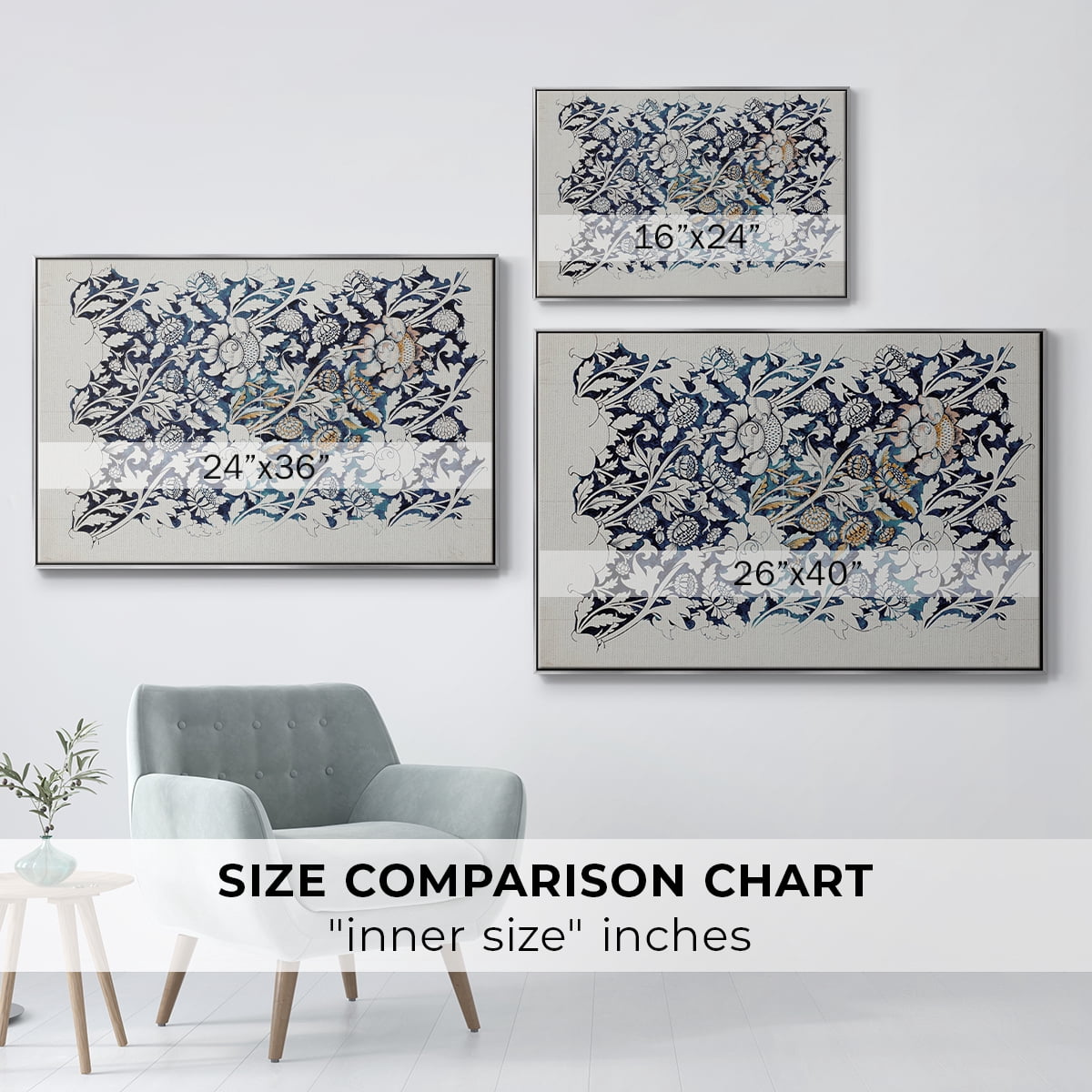 Vintage Abstract Print-XXVII Framed in Silver Wood Gallery Wrapped Canvas 17 in. x 25 in.