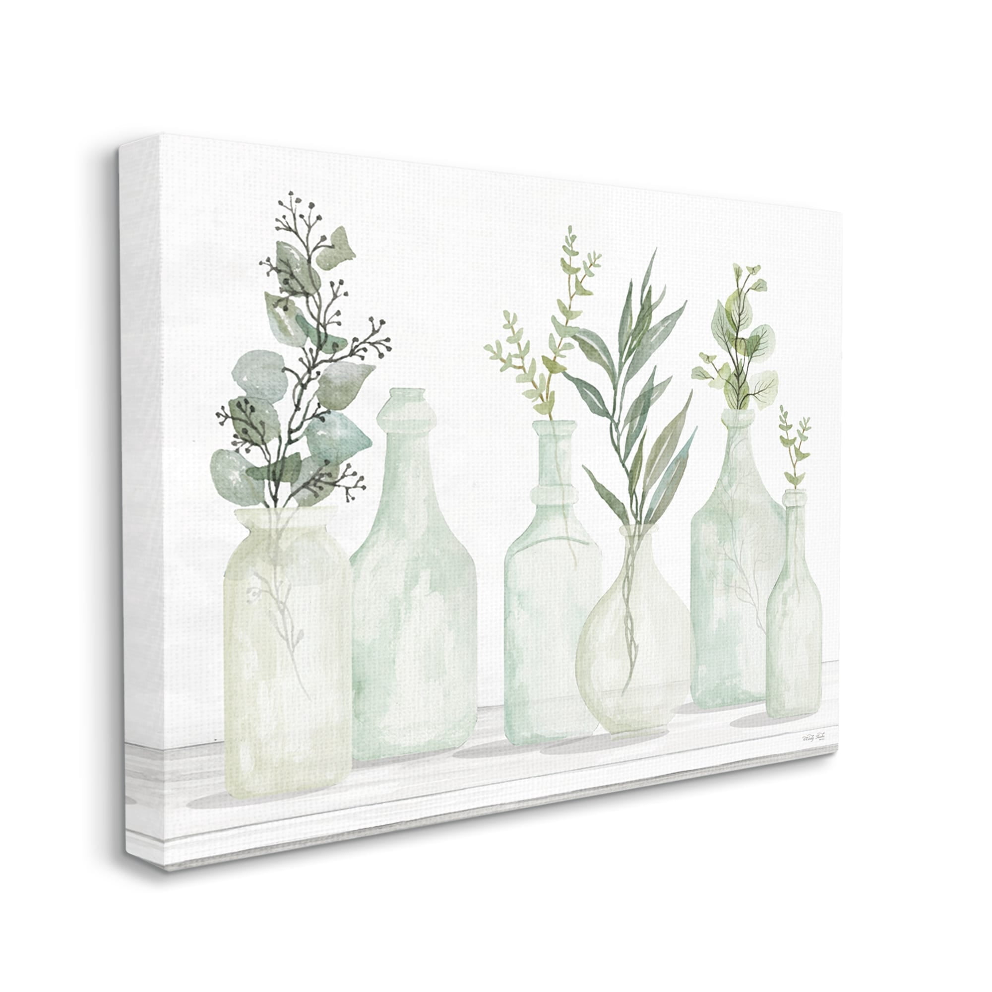 Stupell Industries Soft Green Potted Plants Fresh Herbs Still Life, 30 x 24, Design by Cindy Jacobs
