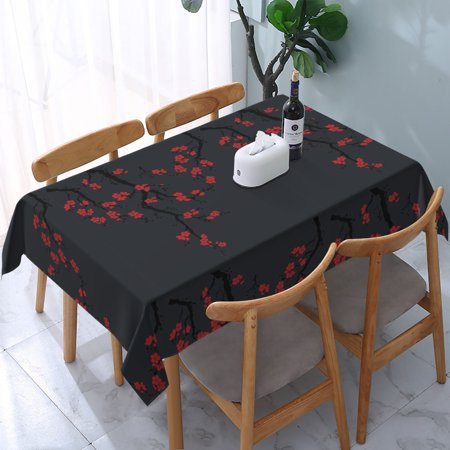 

Tablecloth Cherry Table Cloth For Rectangle Tables Waterproof Resistant Picnic Table Covers For Kitchen Dining/Party(54x72in)