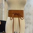 thumbnail image 4 of Women Girdle Smooth Faux Leather Solid Color Wide Lace Up Adjustable Anti-slip Firm Stitching Retro Slim Waist Decoration Dress Coat Sweater Waist Belt Waistband, 4 of 7