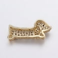 thumbnail image 3 of 10 pc Brass Micro Pave Cubic Zirconia Puppy Pendants Multi-strand Links connectors Long-Lasting Plated Sausage Dog/Dachshund Mixed color 10x23x5mm Hole: 1x3mm, 3 of 5