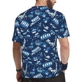 thumbnail image 2 of Wukai Blue Bus Print Men's Short-Sleeved Mesh T-Shirt,Quick-Dry Short Sleeve Workout T-Shirt-, 2 of 8