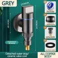 thumbnail image 3 of 0.98*3.74 Inch Angle Stop Valve, Turn Water Shut Off Valves, Nominal Compression Inlet, Compression Outlet Shut-off Valve for Bathroom Toilet Kitchen Shower Plumbing, 3 of 5