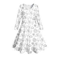 thumbnail image 4 of WEAIXIMIUNG Robes Blanches Courtes Fluides Diy Imprimées pour Enfants et Filles 6-7 Ans, 4 of 5