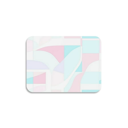 

Dish Drying Mat Diatomite Kitchen Mats Counter Absorbent Dish Pad Drainer Rack Pink Geometric Straight Line