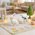 thumbnail image 6 of Porcelain Easter Decorations Bunny Decor Small White Bunny Figurines with Bows Desktop Decor for Home Party Wedding Tabletop Accent Spring Easter Home Table Decor, 6 of 6