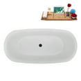 thumbnail image 6 of 59" Streamline N4560BL Soaking Freestanding Tub and Tray With Internal Drain in Matte Black, 6 of 11
