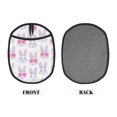 thumbnail image 2 of Pofeuu Heart Rabbit Print Silicone Pot Mat Mitten With Hanging Loop Heat Resistant Oven Mitts Non-Slip Bbq Baking Smoking Potholders, 2 of 7