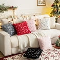 thumbnail image 2 of Soft Faux Fur Fuzzy Cute Decorative Throw Pillows Covers with Snowflake Glitter Printed Pillowcases for Christmas Decor Home Bed Room Sofa Chair Couch, 2 of 6