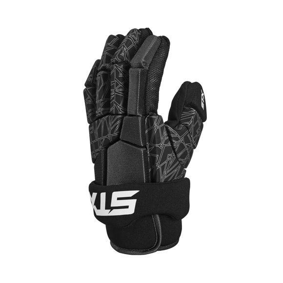 Guantes de lacrosse STX Stallion 75 para niños negro/gris XS