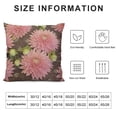 thumbnail image 5 of Floral Throw Pillow Cushion Case, Top View Illustration of Blossoming Chrysanthemums, Decorative Square Accent Pillow Cover, Pink Blush, 5 of 5
