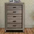 thumbnail image 2 of Five Drawer Chest With Scalloped Feet In Weathered Gray Grain Finish - Saltoro Sherpi, 2 of 5