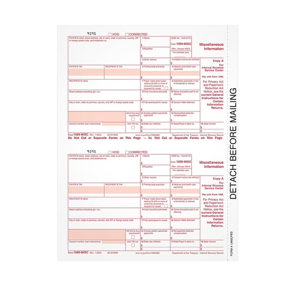 TOPS 2019 1099-MISC Laser Tax Forms LMISCFED-S