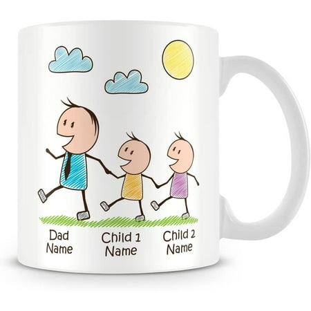 

Mummy Mug with 2 Kids - Personalise with Names - Gift for Mums