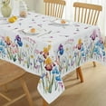 thumbnail image 7 of Spring Summer Tablecloth Rectangle, Wild Flowers Floral tablecloths, Stain Resistant Wrinkle Free Table Covers Table Cover for Party Picnic Dinner Decor, Whiter, 7 of 7